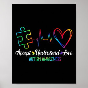 Medvetenhet om autism Acceptera Kärlek Autism Mamm Poster
