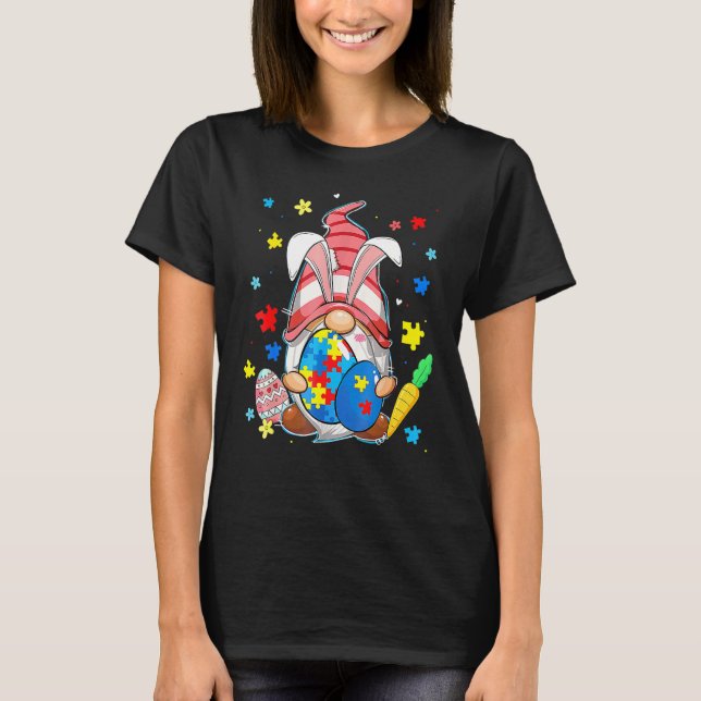 Medvetenhet om autism Acceptera Kärlek Gnome Öster T Shirt (Framsida)