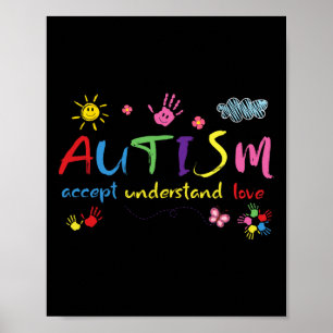Medvetenhet om autism Acceptera Kärlek Understand  Poster