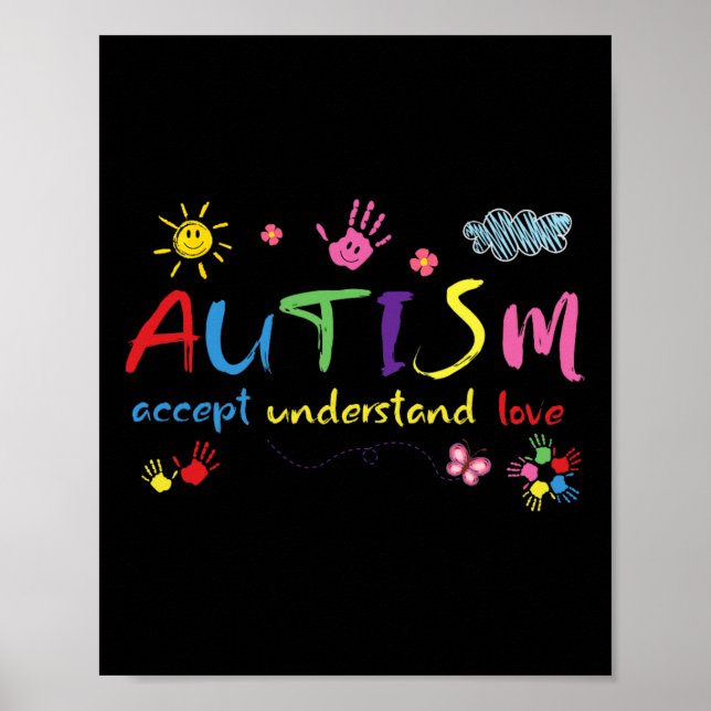 Medvetenhet om autism Acceptera Kärlek Understand  Poster (Framsidan)