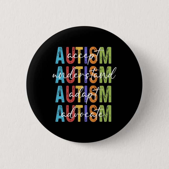 Medvetenhet om autism accepterade att förstå Adapt Knapp (Framsida)