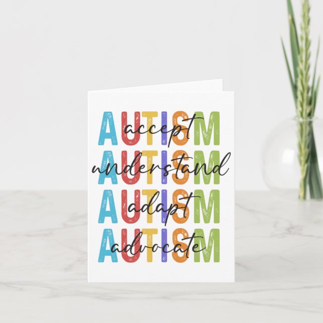 Medvetenhet om autism accepterade att förstå Adapt Kort (Framsida)
