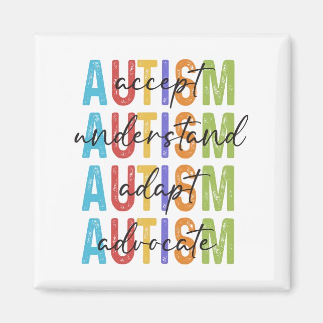 Medvetenhet om autism accepterade att förstå Adapt Magnet (Framsidan)