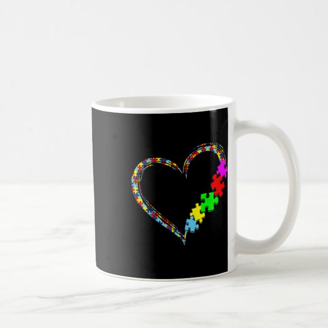 Medvetenhet om autism Accepterar stöd för Kärlek B Kaffemugg (Höger)