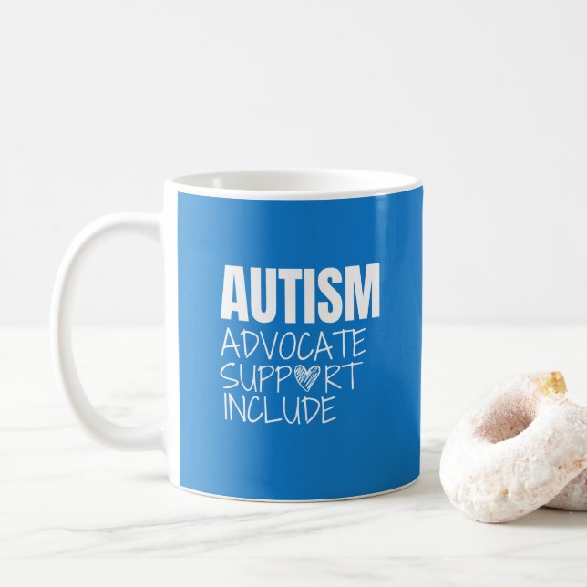 Medvetenhet om autism.advocate.support.include Mug Kaffemugg (Med munk)