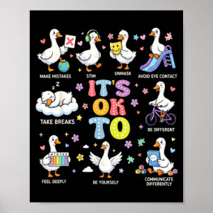 Medvetenhet om autism Att vara annorlunda Dum gås Poster