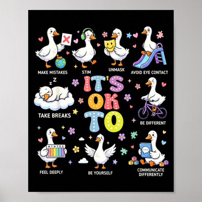 Medvetenhet om autism Att vara annorlunda Dum gås  Poster (Framsidan)