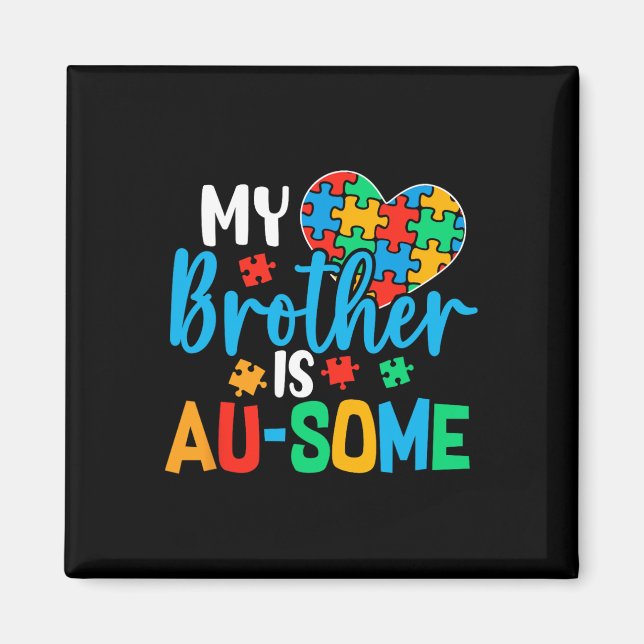 Medvetenhet om autism Autism Squad Stöd Fantastisk Magnet (Framsidan)