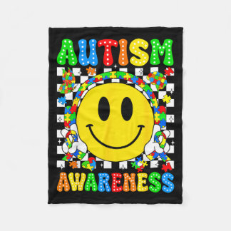 Medvetenhet om autism autism squad stöd leende ans fleecefilt