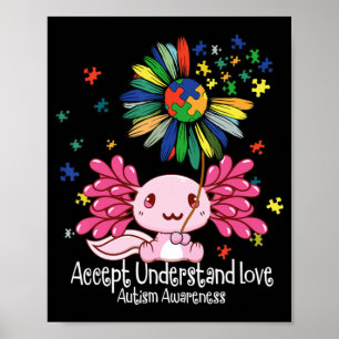 Medvetenhet om autism, axolotl älskare T-Shirt134 Poster