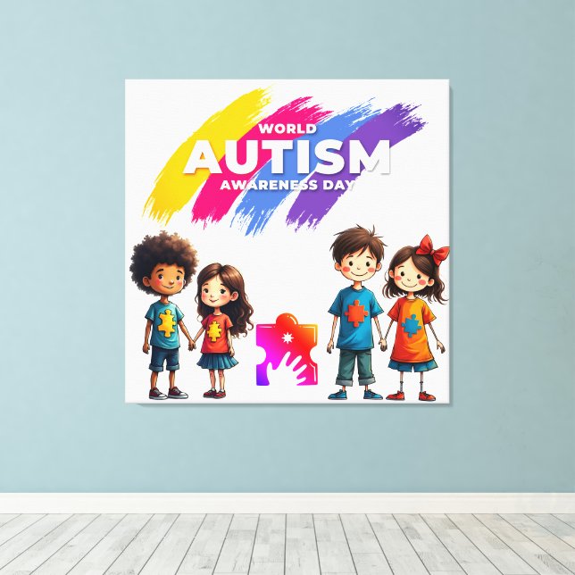 Medvetenhet om autism canvastryck (Insitu (trägolv))