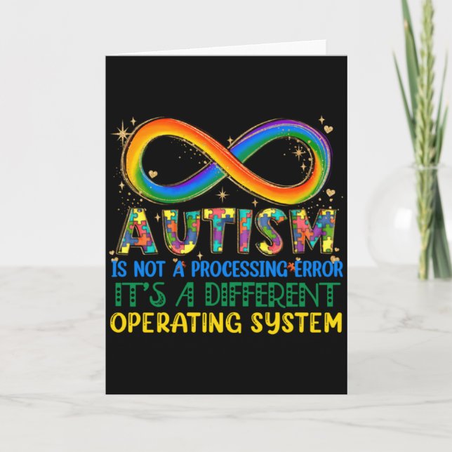Medvetenhet om autism Det är ett annat operativsys Kort (Framsida)