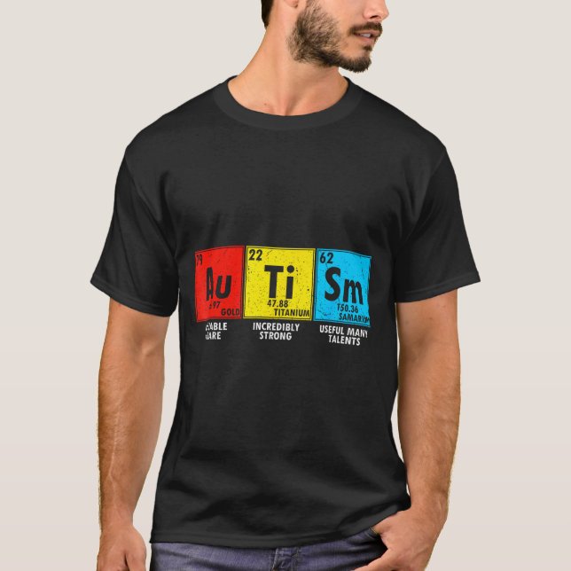 Medvetenhet om autism Element Periodiska systemet  T Shirt (Framsida)