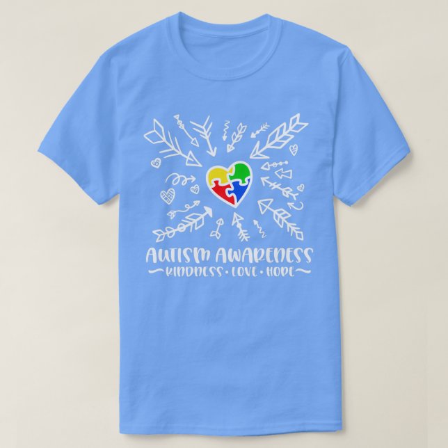 Medvetenhet om autism i autism kärlek hoppas på re t shirt (Design framsida)