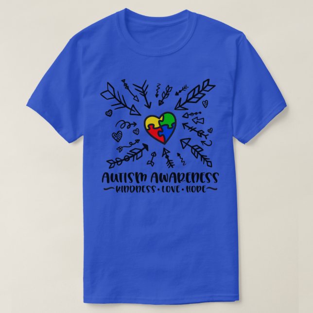 Medvetenhet om autism i autism kärlek hoppas på re t shirt (Design framsida)