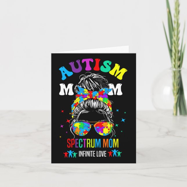 Medvetenhet om autism i Mamma Infinite Kärlek Kort (Framsida)