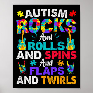 Medvetenhet om autism i Rock and roll och vind Poster