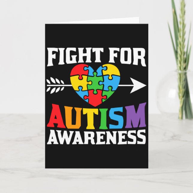 Medvetenhet om autism Kamp för stöd för autism Kort (Framsida)