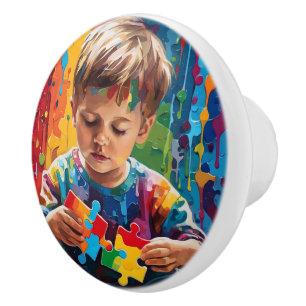 Medvetenhet om autism knopp