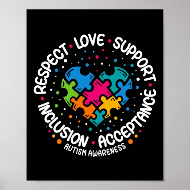 Medvetenhet om autism Kvinnor Manar respekterar Kä Poster (Framsidan)