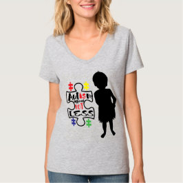 Medvetenhet om autism - Kvinnors grundläggande V-N T Shirt