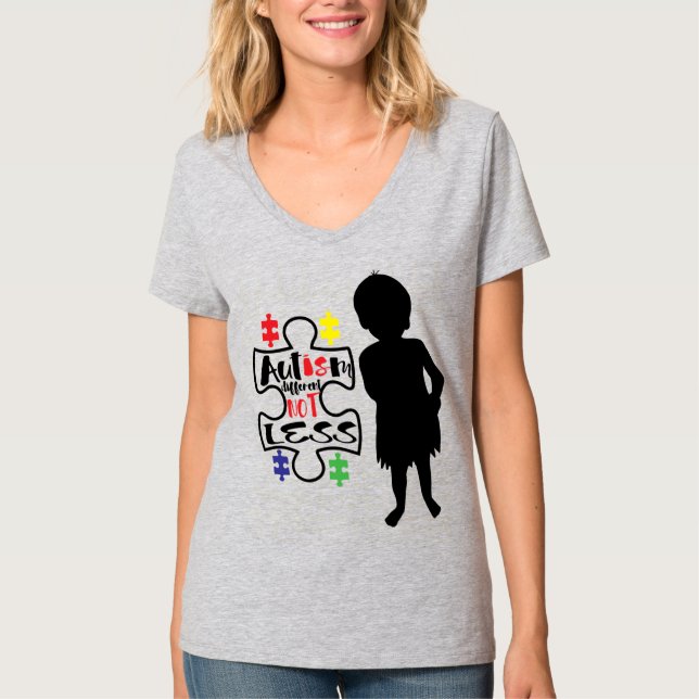Medvetenhet om autism - Kvinnors grundläggande V-N T Shirt (Framsida)