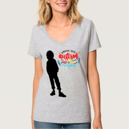 Medvetenhet om autism - Kvinnors grundläggande V-N T Shirt