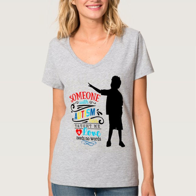 Medvetenhet om autism - Kvinnors grundläggande V-N T Shirt (Framsida)