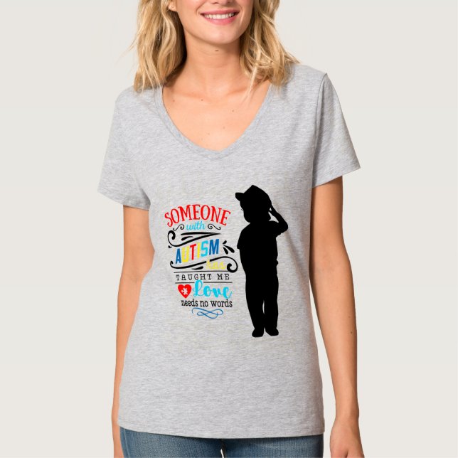Medvetenhet om autism - Kvinnors grundläggande V-N T Shirt (Framsida)