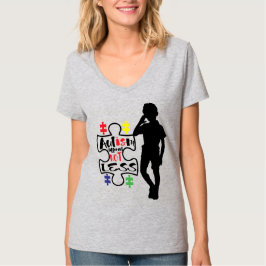 Medvetenhet om autism - Kvinnors grundläggande V-N T Shirt