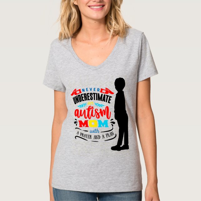 Medvetenhet om autism - Kvinnors grundläggande V-N T Shirt (Framsida)