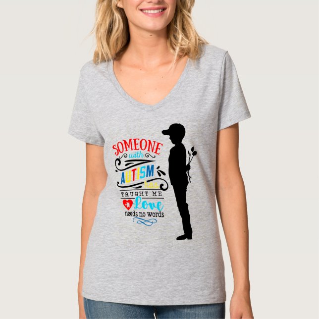Medvetenhet om autism - Kvinnors grundläggande V-N T Shirt (Framsida)