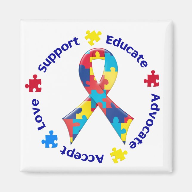 Medvetenhet om autism magnet (Framsidan)