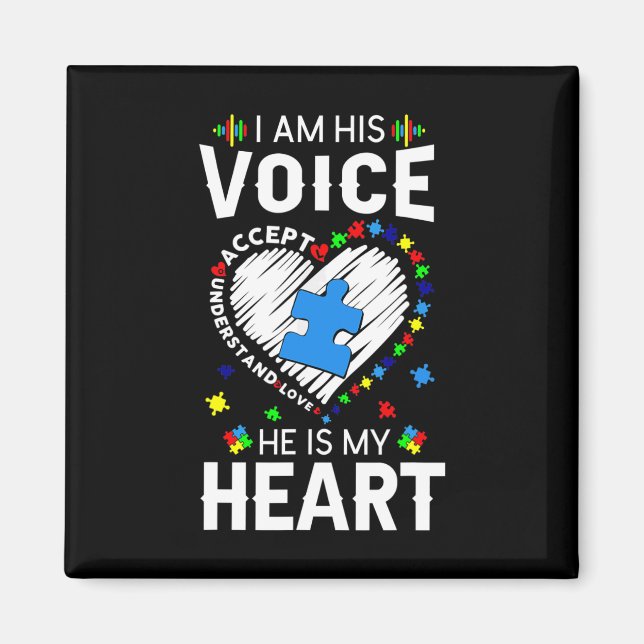 Medvetenhet om autism mamma jag är hans röst han ä magnet (Framsidan)