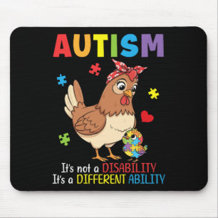 Medvetenhet om autism mamma kyckling olika förmågo musmatta