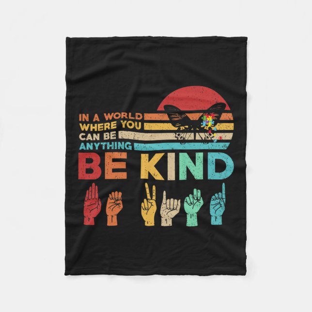 Medvetenhet om autism - Mamma Lärare Kindness 17 Fleecefilt (Framsidan)