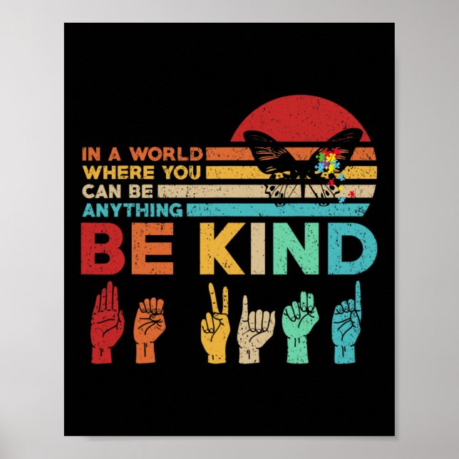 Medvetenhet om autism - Mamma Lärare Kindness 17 Poster (Framsidan)