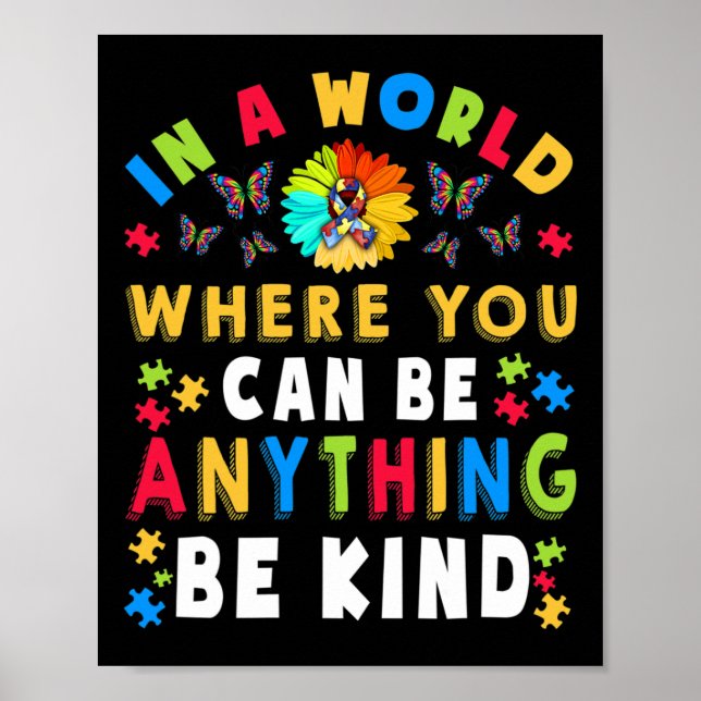 Medvetenhet om autism - Mamma Lärare Kindness 18 Poster (Framsidan)