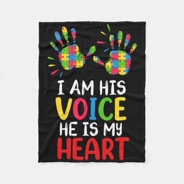 Medvetenhet om autism Mamma Pappa Fleecefilt (Framsidan)