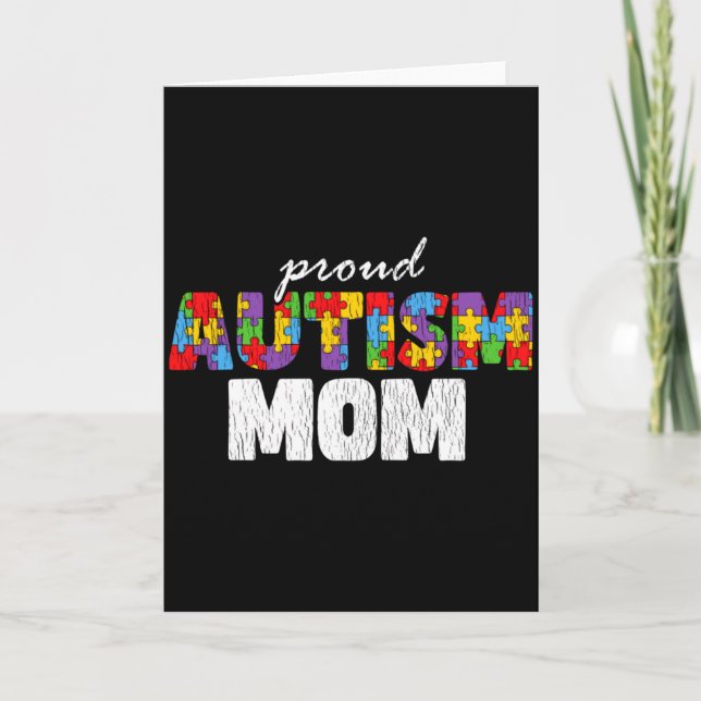 Medvetenhet om autism mamma stolt autistisk son do kort (Framsida)