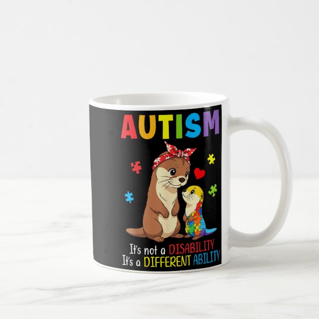 Medvetenhet om autism mamma utter annorlunda förmå kaffemugg (Höger)