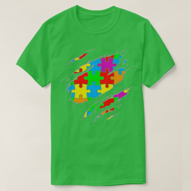 Medvetenhet om autism Månad 1 T Shirt (Design framsida)