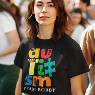 Medvetenhet om autism matchande familjeteamet Anpa T Shirt