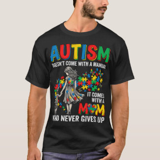 Medvetenhet om autism med en stödjande mamma som a t shirt