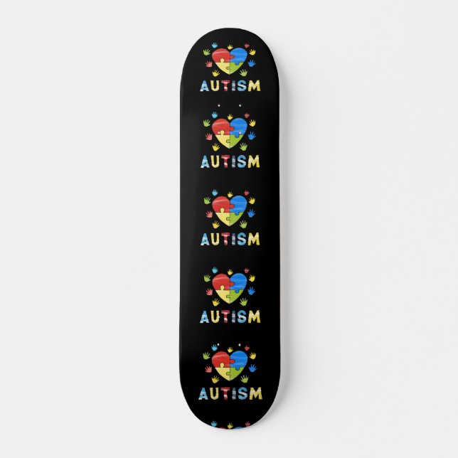 Medvetenhet om autism mini skateboard bräda 18,5 cm (Framsida)