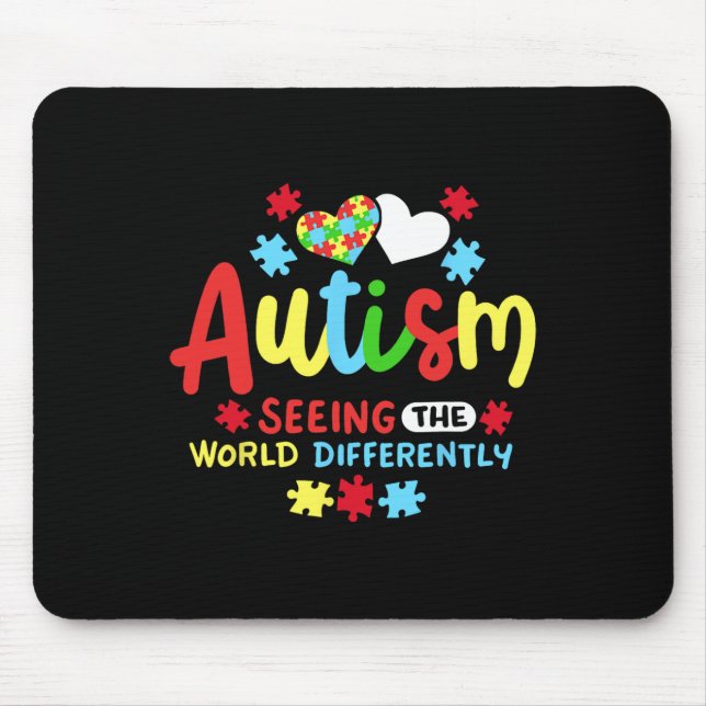 Medvetenhet om autism musmatta (Framsidan)