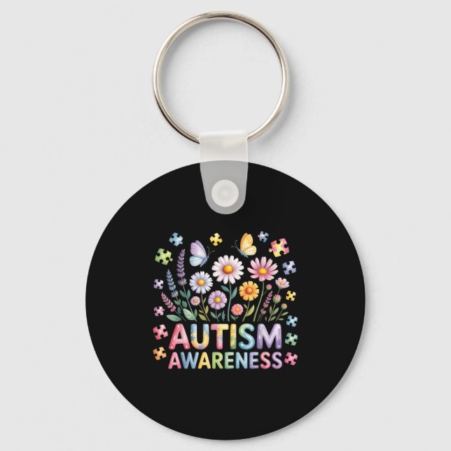 Medvetenhet om autism  nyckelring (Framsida)