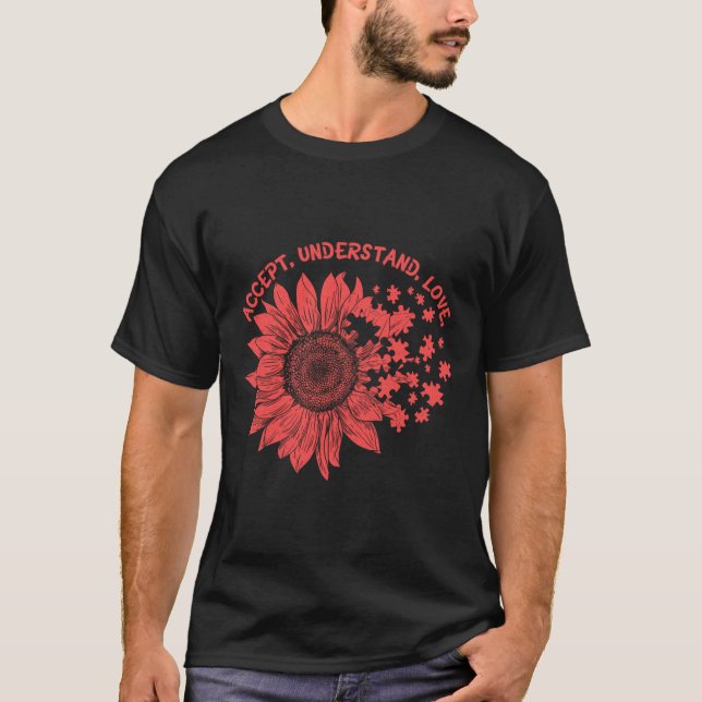 Medvetenhet om autism och acceptans, och t shirt (Framsida)