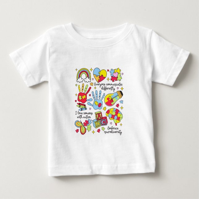 Medvetenhet om autism ökar mångfalden Neuro-inklud T Shirt (Framsida)