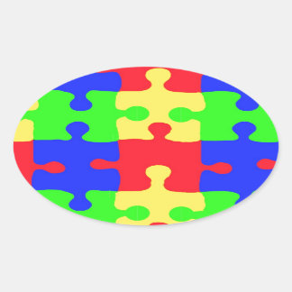 Medvetenhet om autism ovalt klistermärke